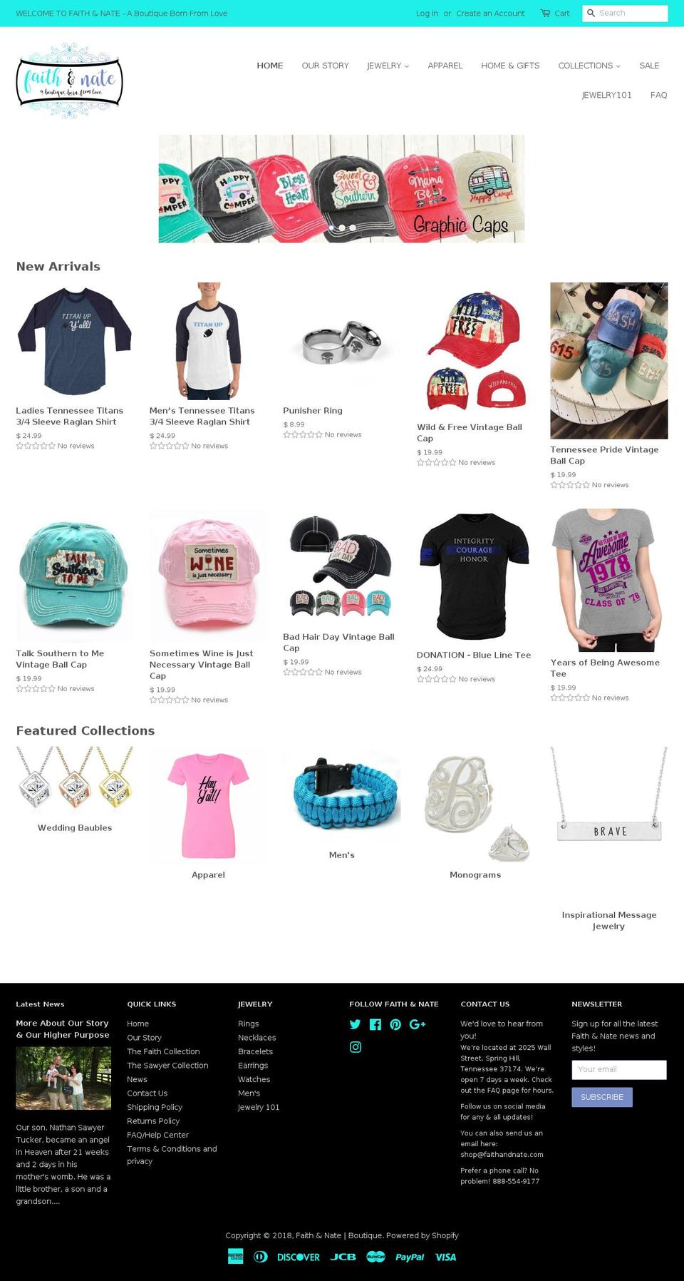 faithandnate.com — Shopify storefront screenshot