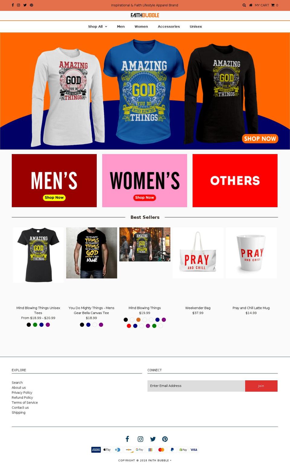 faithbubble.com — Shopify storefront screenshot