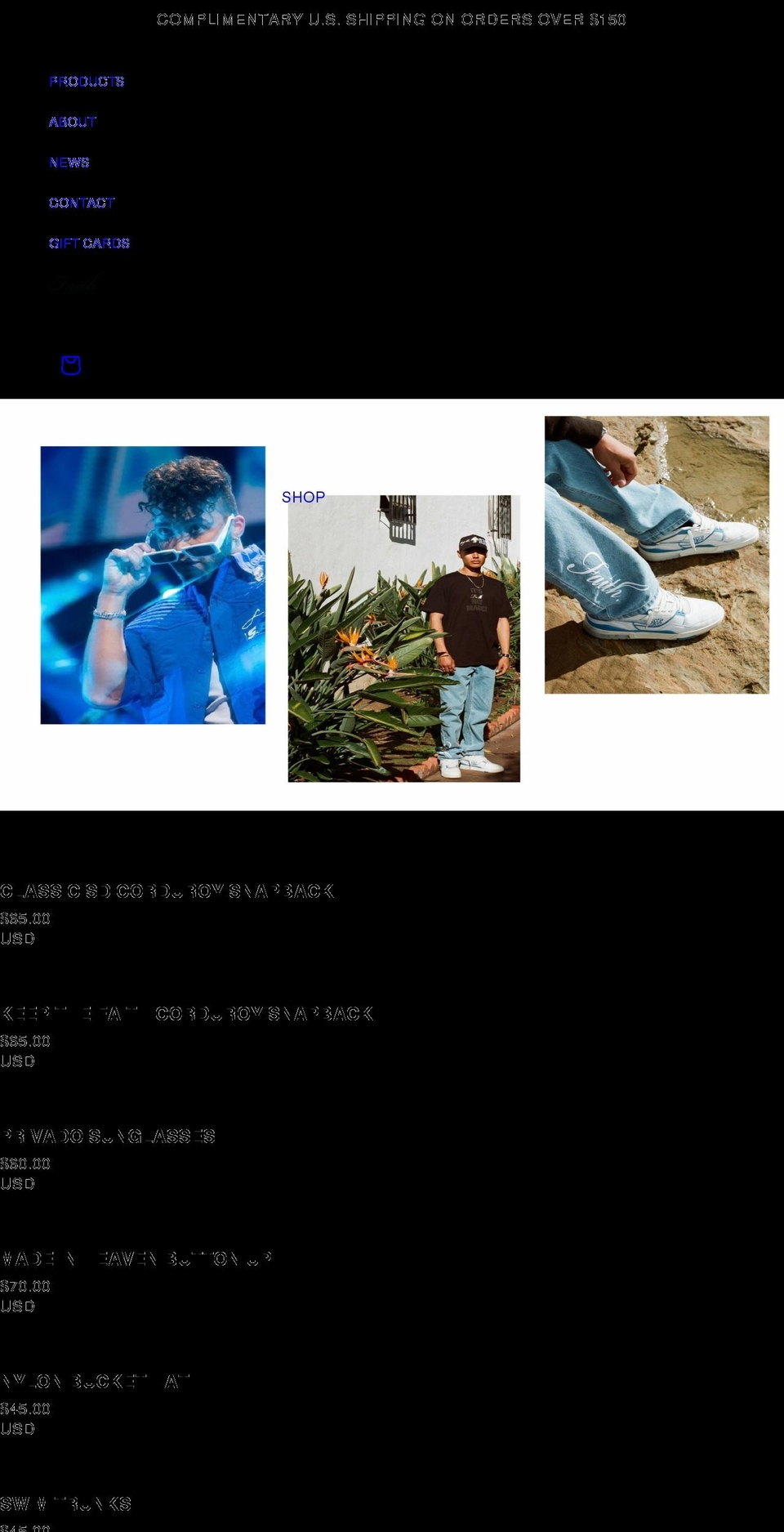 faithbyluis.com — Shopify storefront screenshot