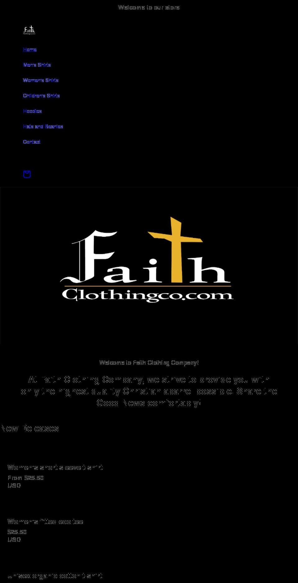 faithclothingco.com shopify website screenshot