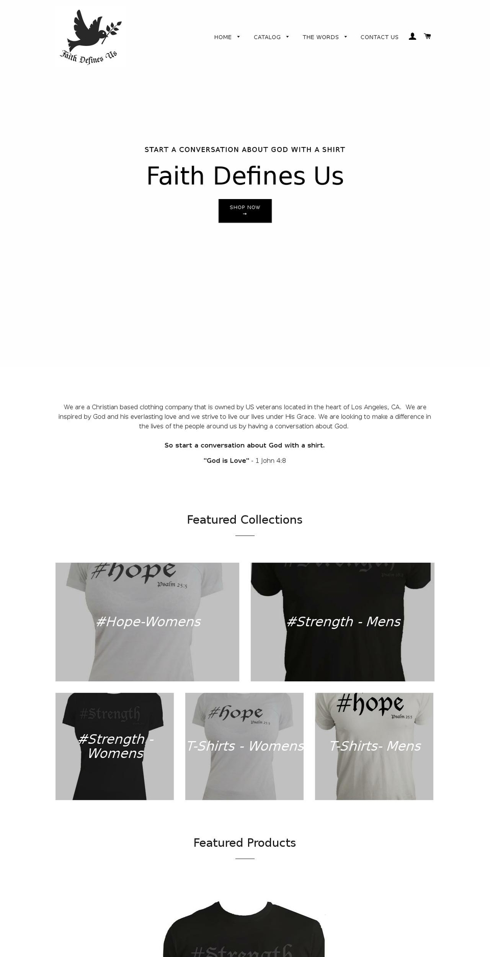 faithdefinesus.com shopify website screenshot