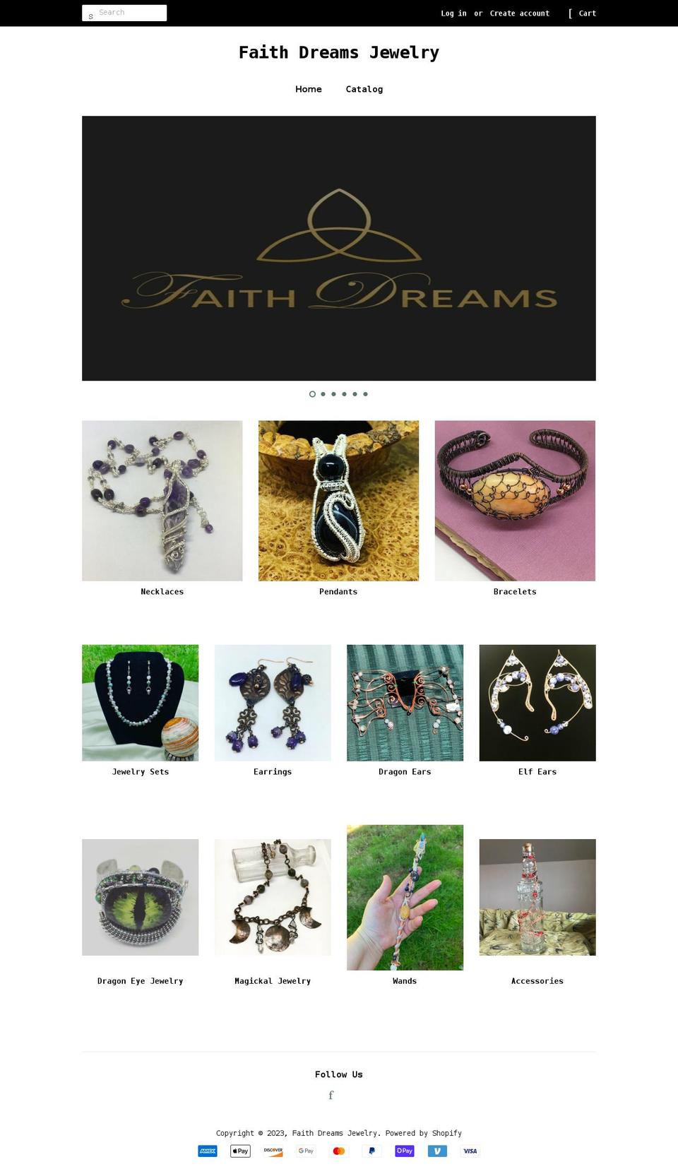 faithdreamsjewelry.com shopify website screenshot