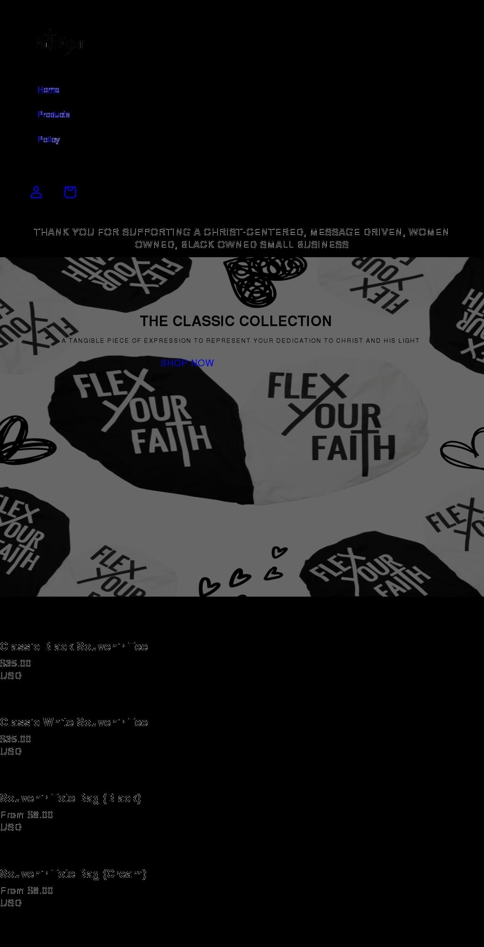 faithflexr.com shopify website screenshot