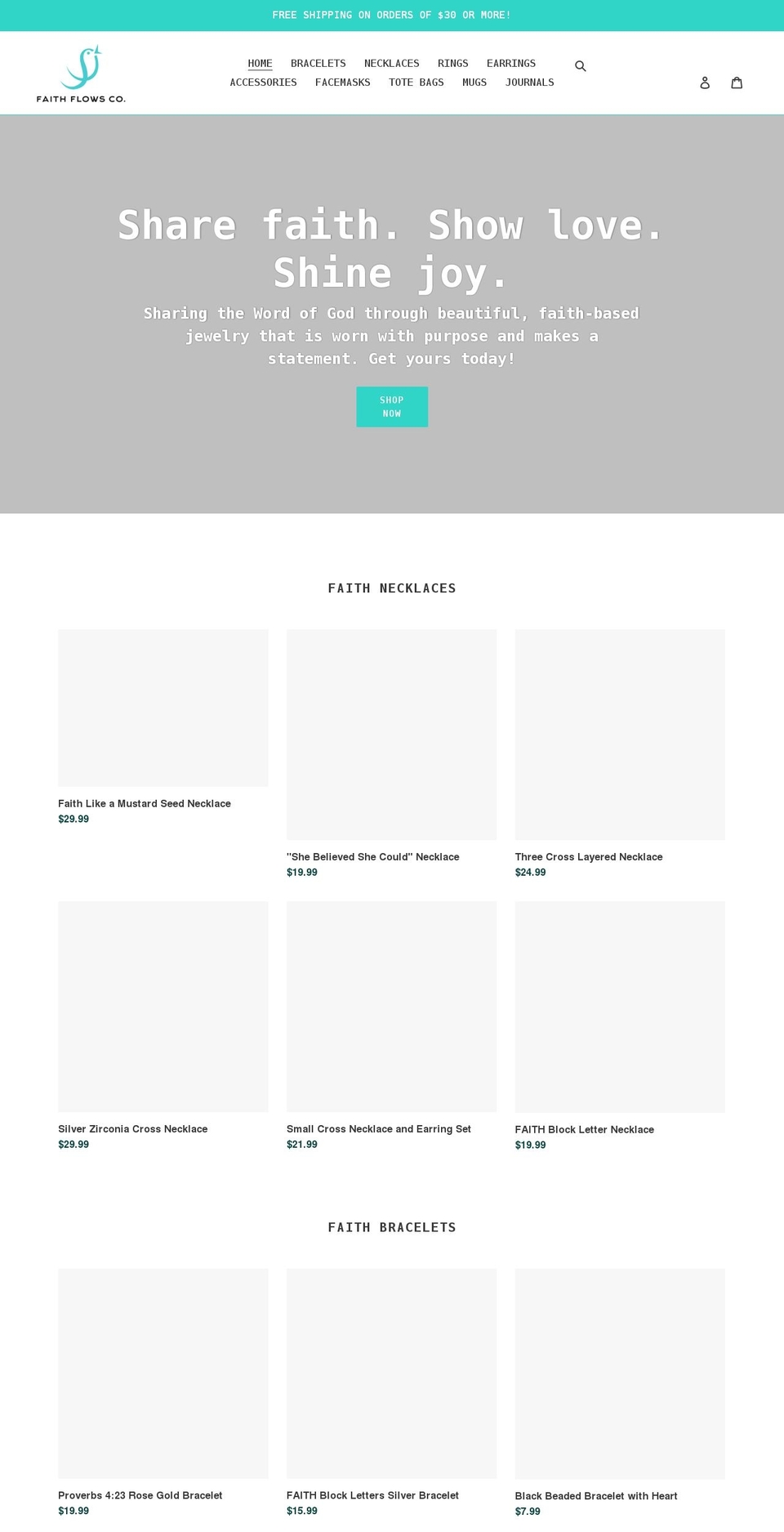 faithflowsco.com shopify website screenshot