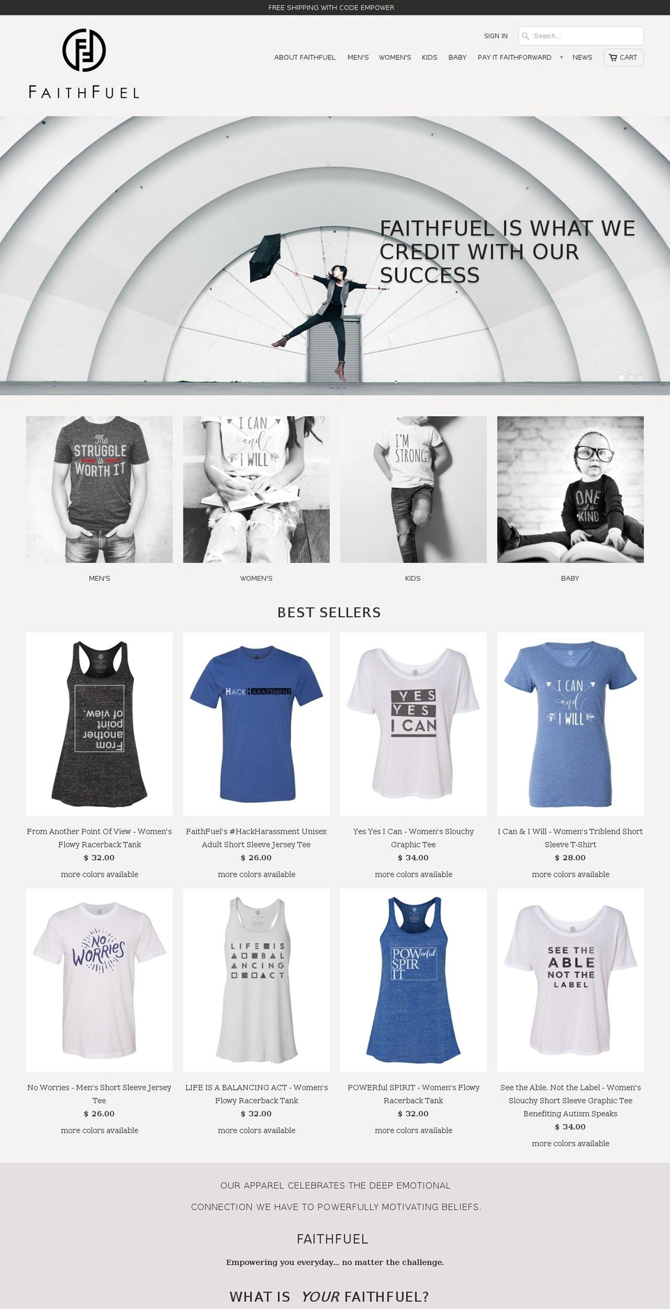 faithfuel.org shopify website screenshot