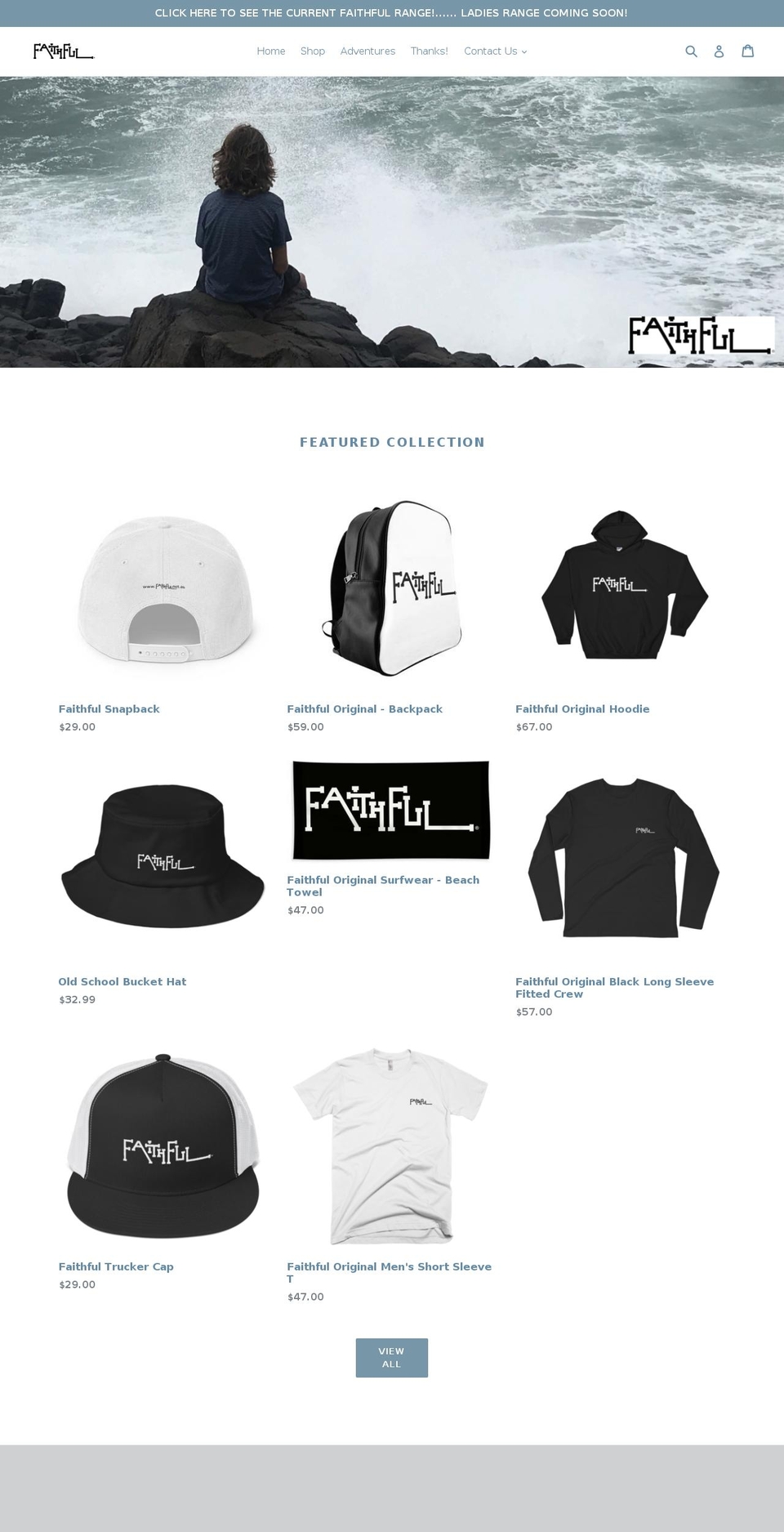 faithful.net.au shopify website screenshot