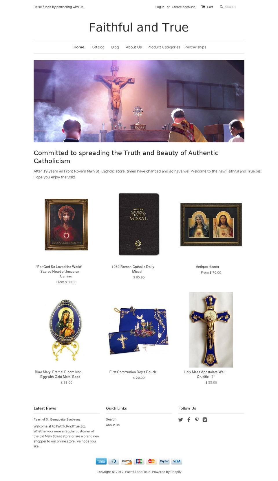 faithfulandtrue.biz shopify website screenshot