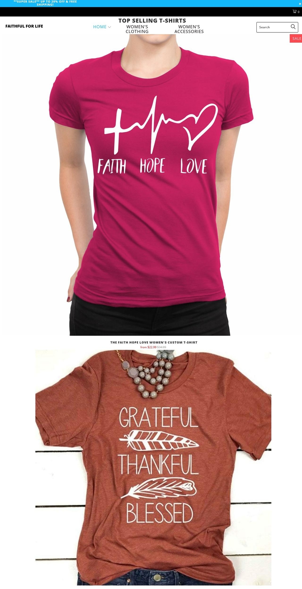 faithfulforlife.com — Shopify storefront screenshot