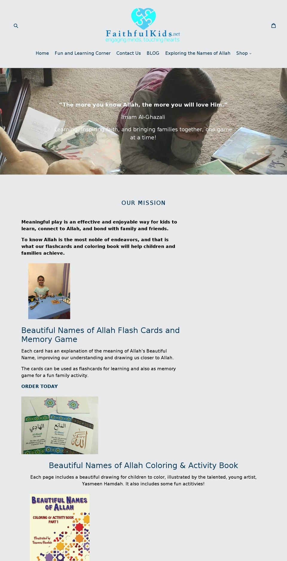 faithfulkids.net shopify website screenshot