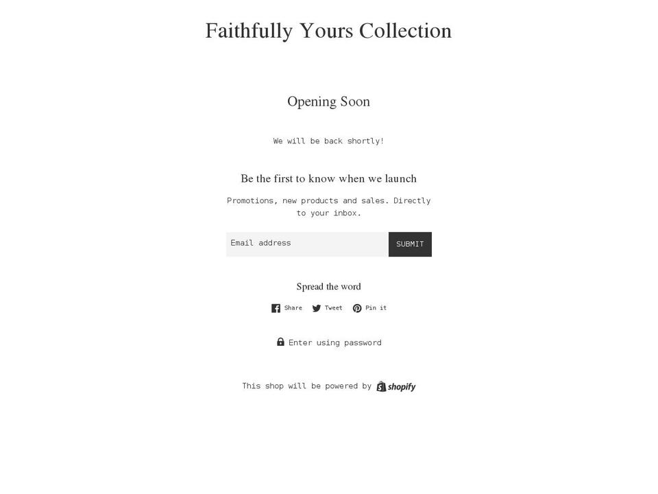 faithfullyyourscollection.com — Shopify storefront screenshot
