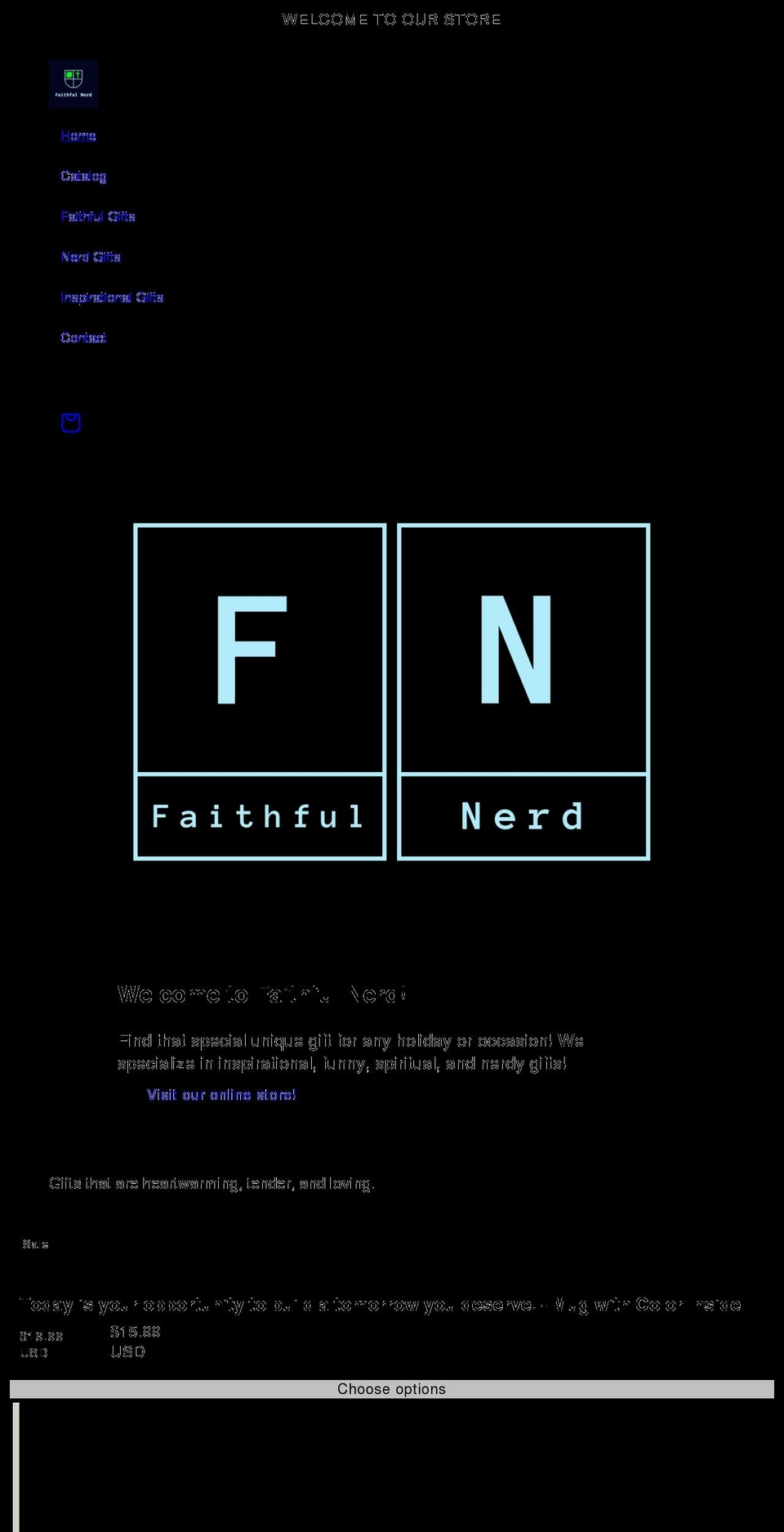 faithfulnerd.com shopify website screenshot