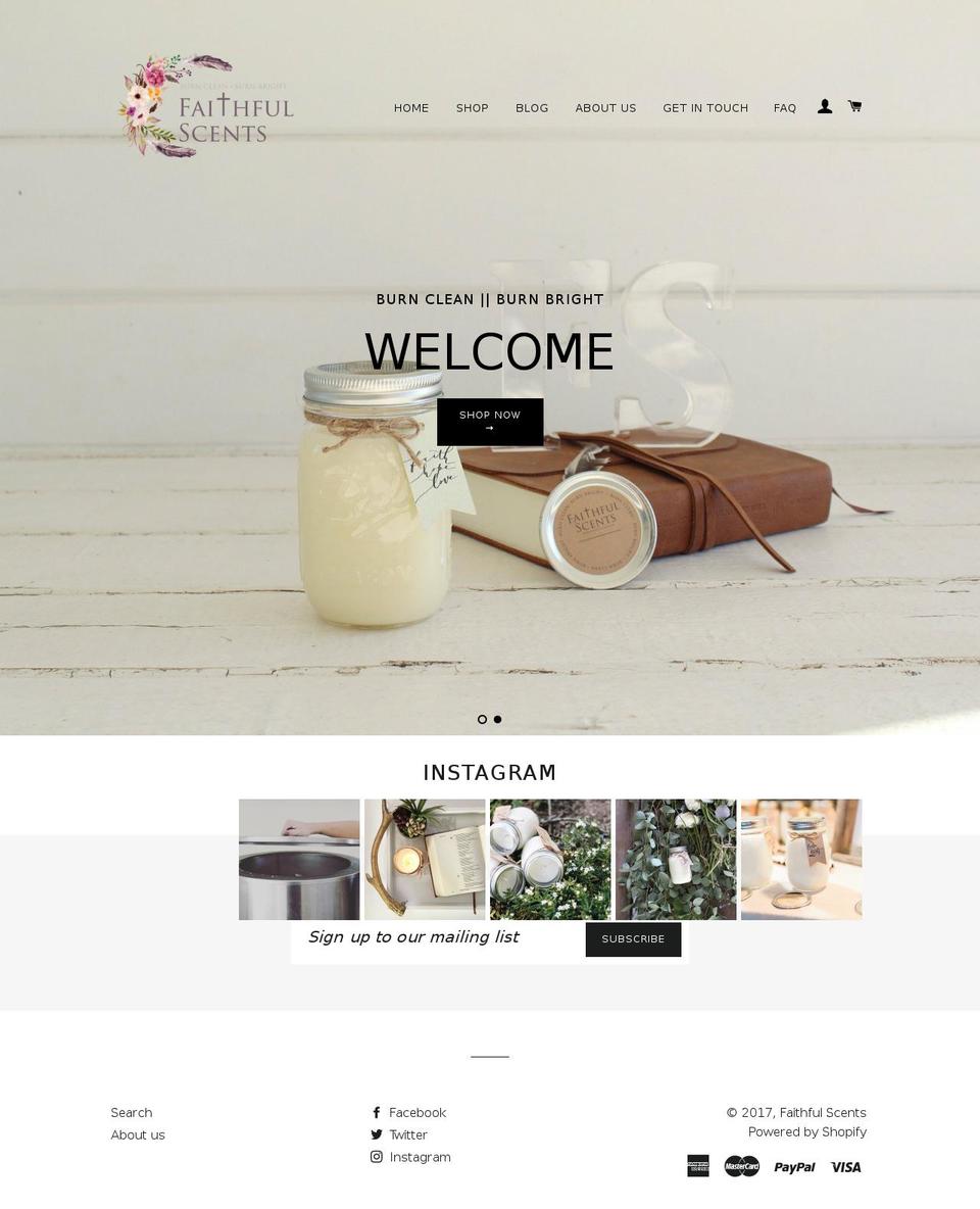 faithfulscents.com shopify website screenshot