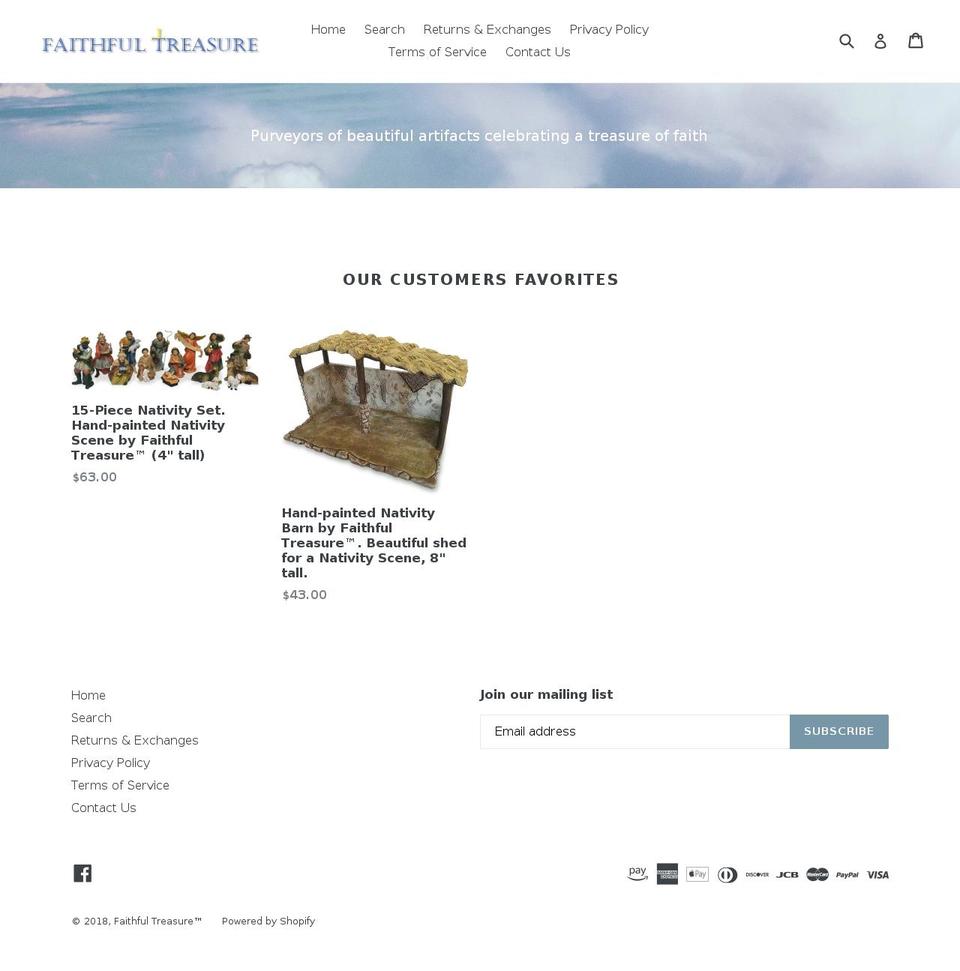 faithfultreasure.com — Shopify storefront screenshot