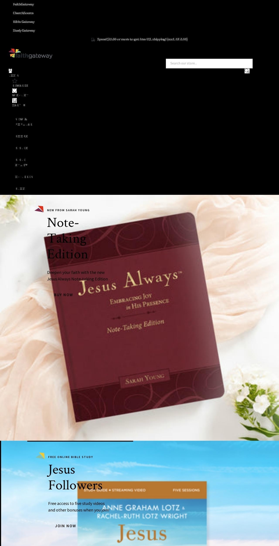 faithgateway.com shopify website screenshot