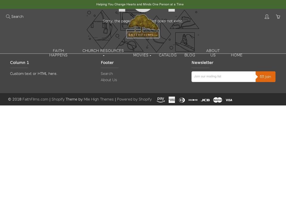 faithhappens.com — Shopify storefront screenshot