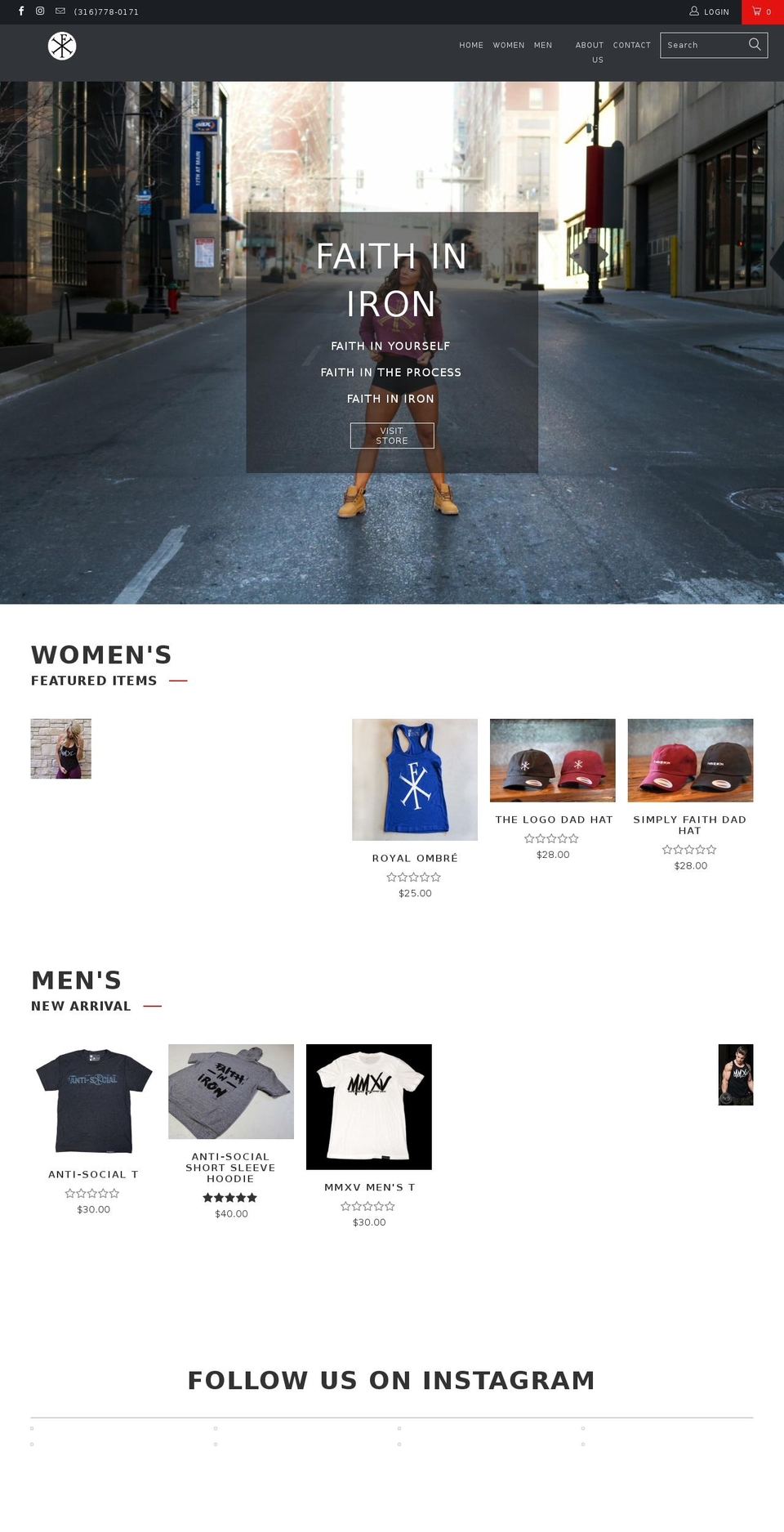 faithiniron.com shopify website screenshot