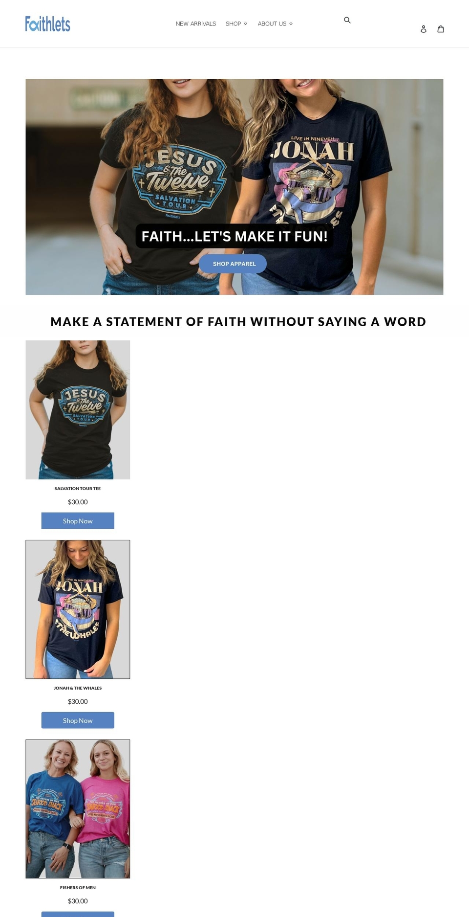 - Deveeio V Shopify theme site example faithlets.com