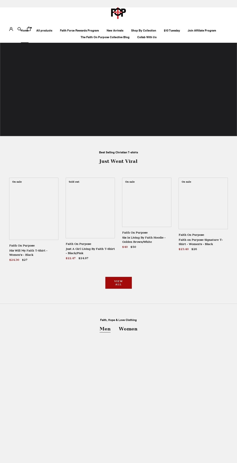 faithonpurposeinc.com shopify website screenshot