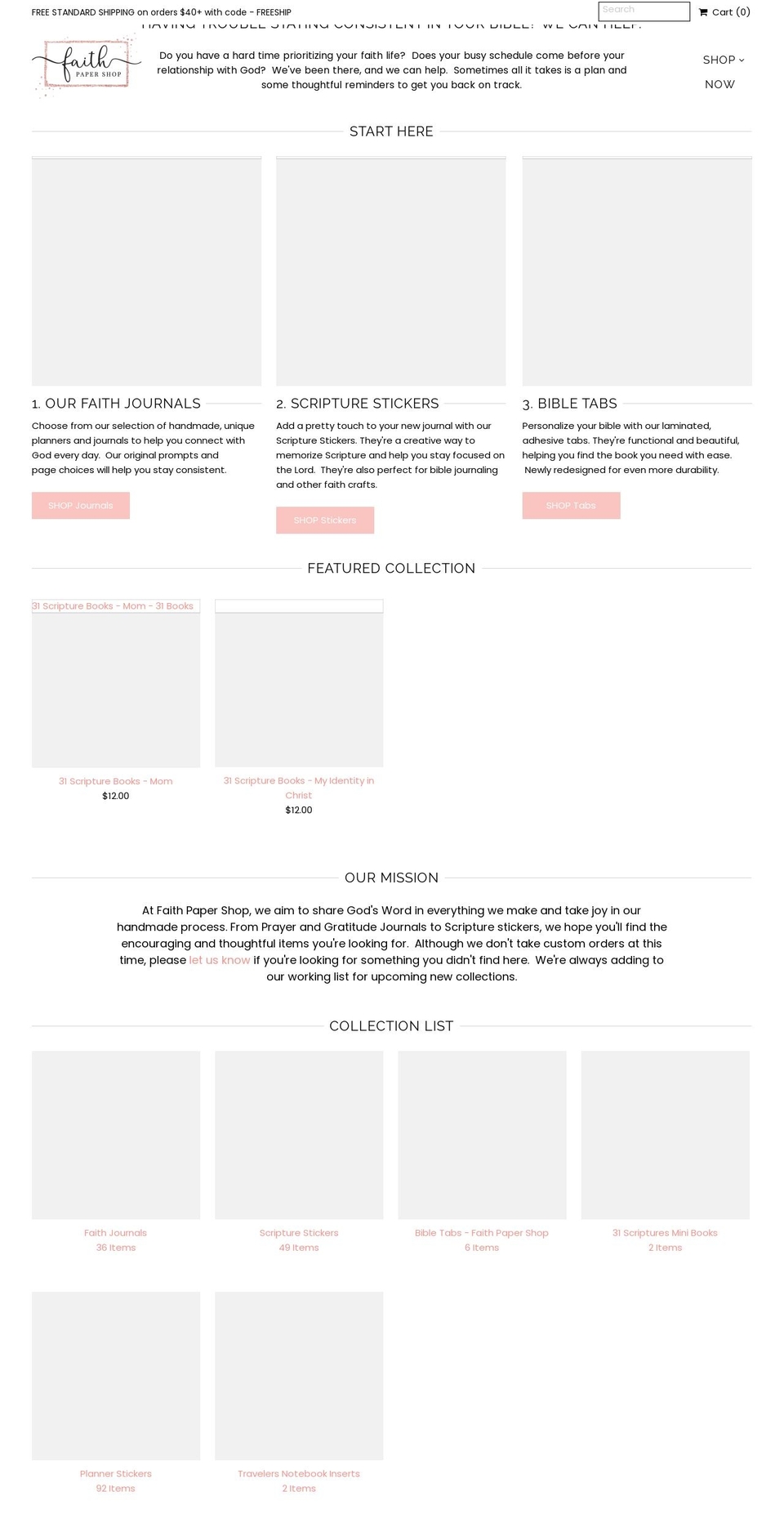 faithpapershop.com — Shopify storefront screenshot