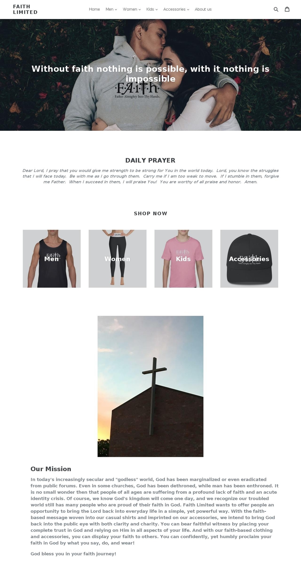 faithshirt.com shopify website screenshot