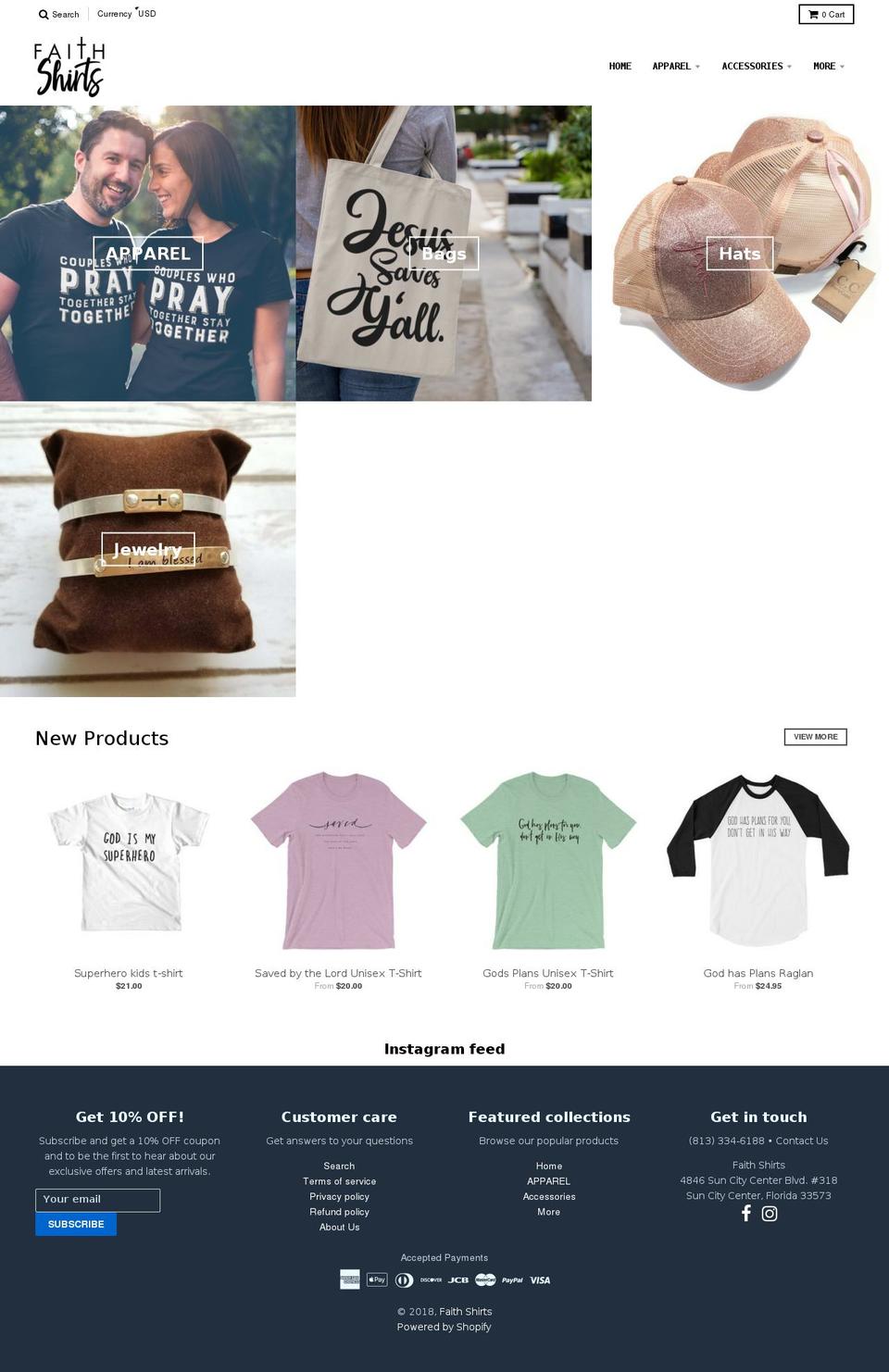 faithshirts.com — Shopify storefront screenshot