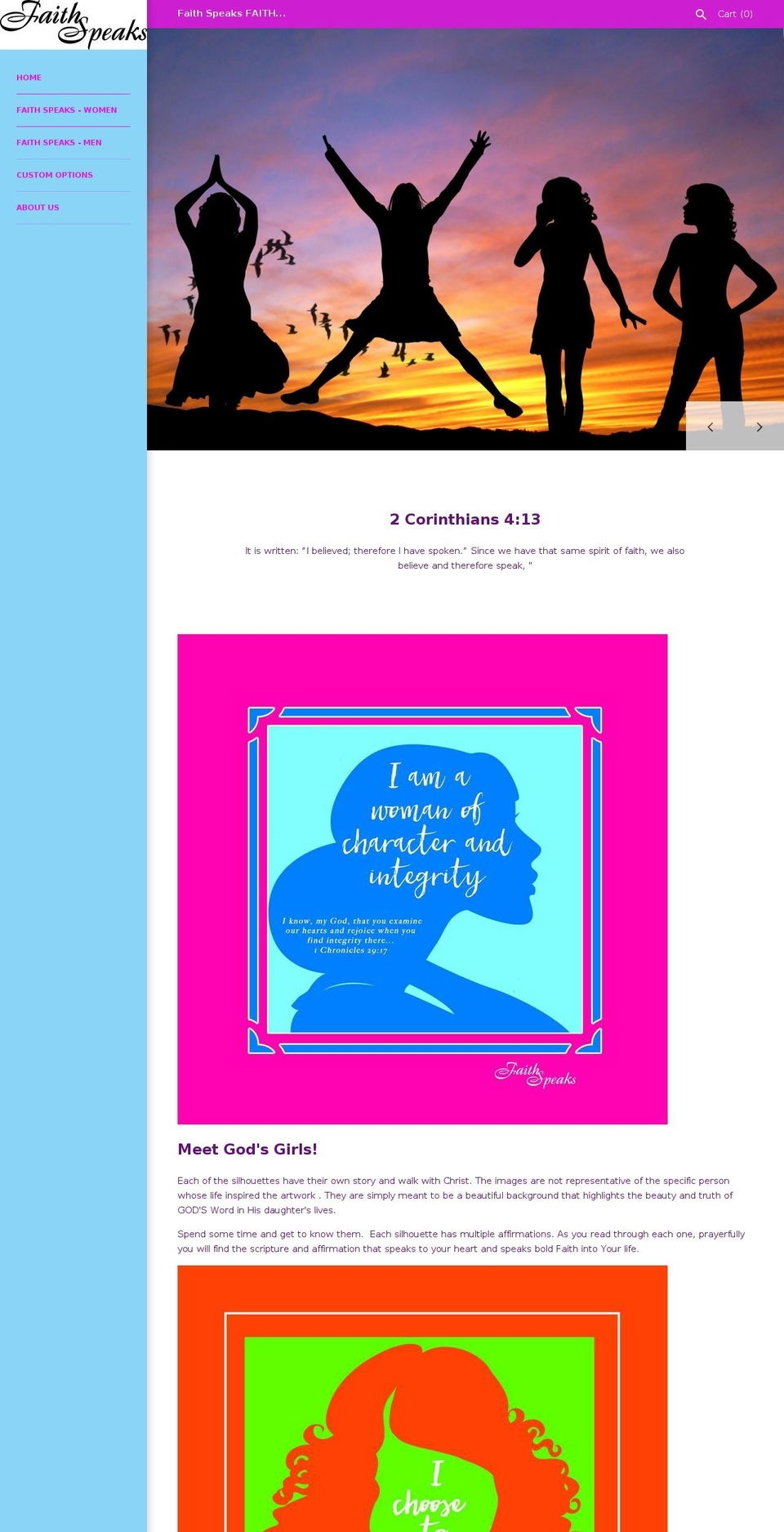 faithspeaksart.com — Shopify storefront screenshot