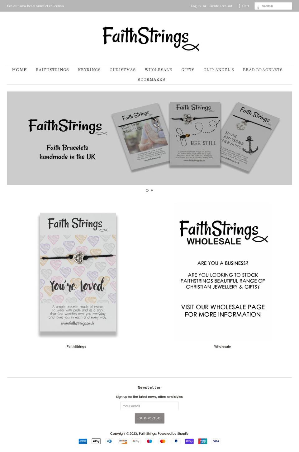 faithstrings.co.uk shopify website screenshot
