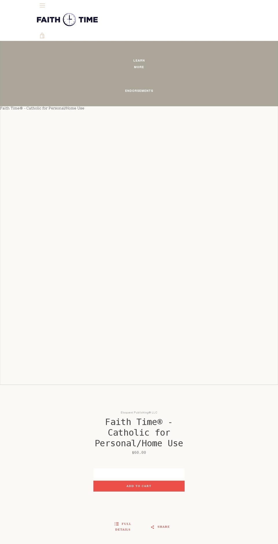 faithtimetoday.com shopify website screenshot