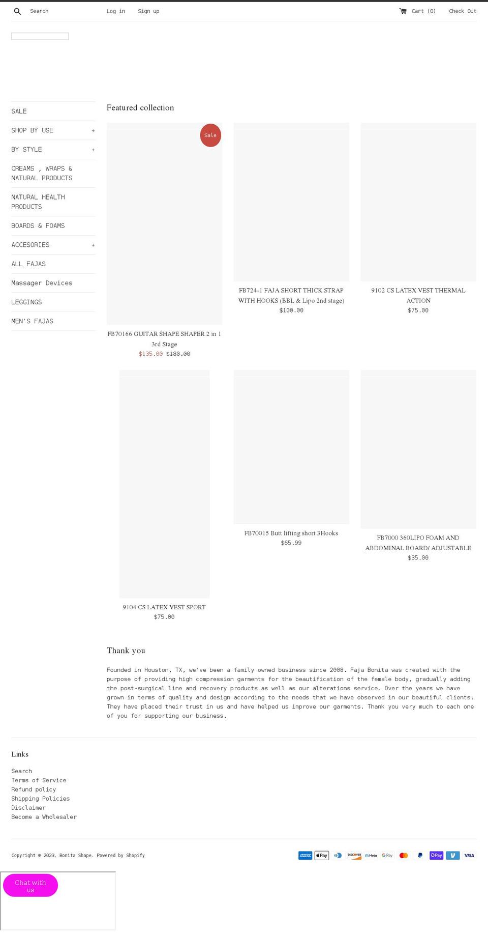 fajabonita.com shopify website screenshot