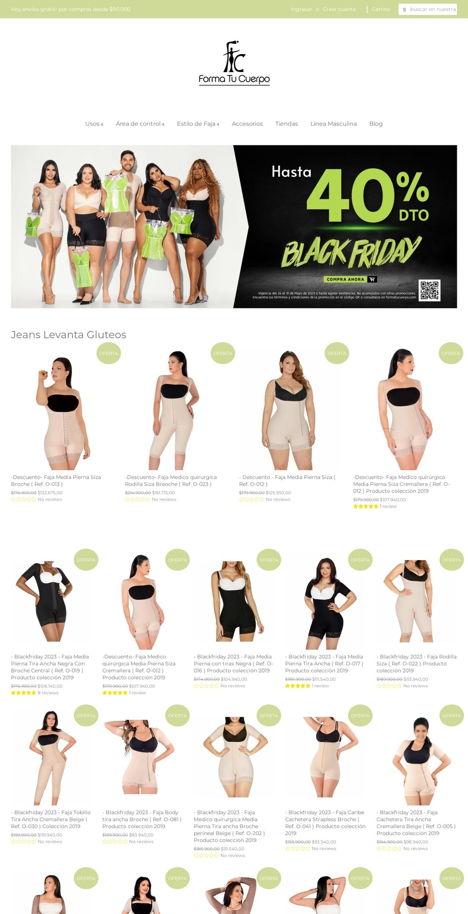 fajas-forma-tu-cuerpo.myshopify.com shopify website screenshot