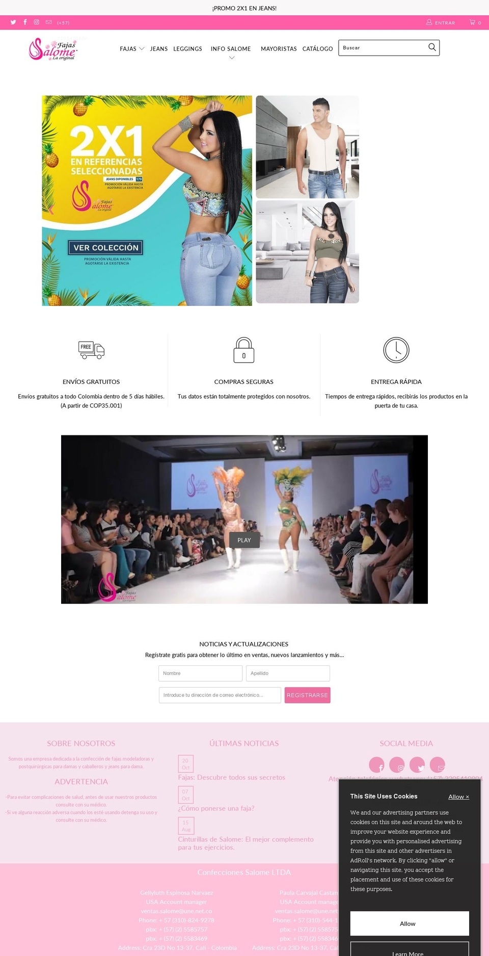 fajasalome.com.co shopify website screenshot