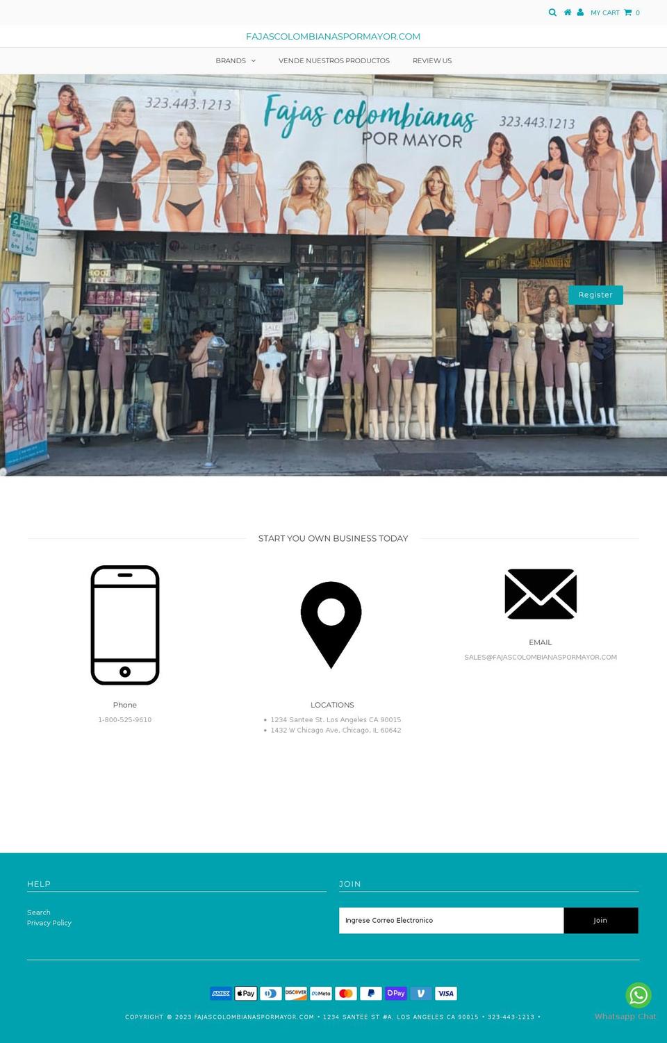 fajascolombianaspormayor.com shopify website screenshot