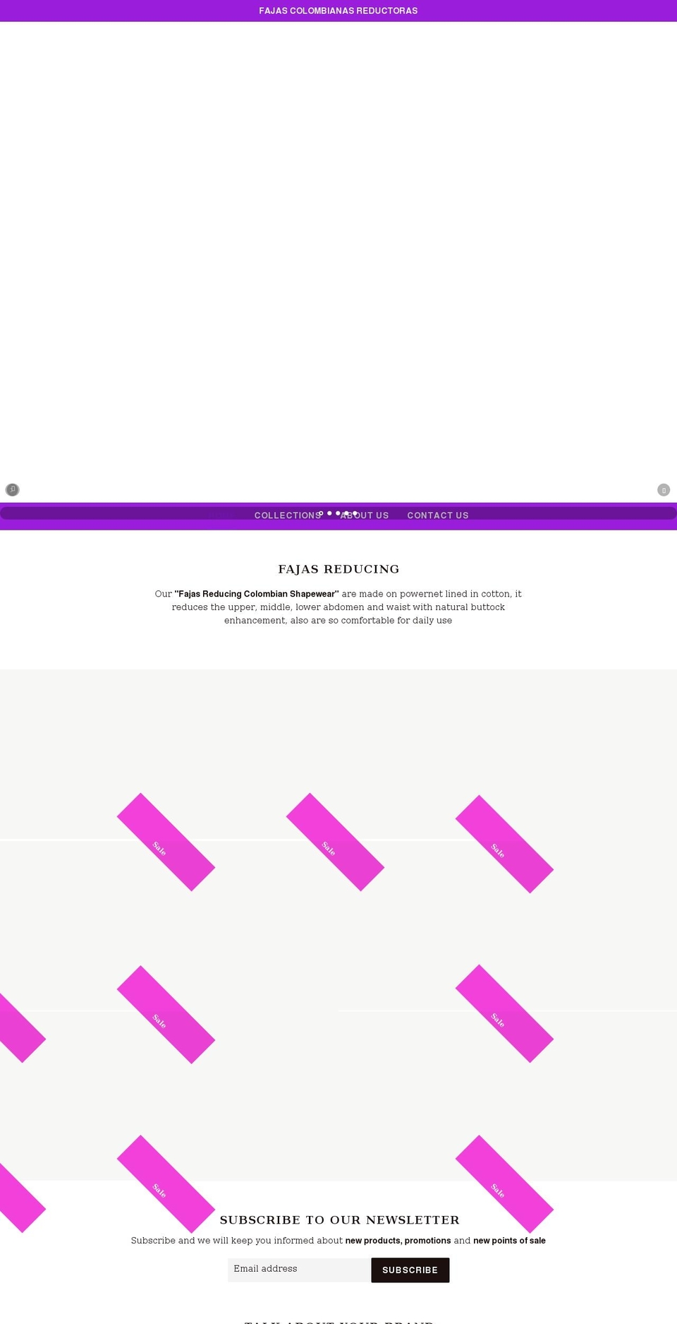 fajascolombianasreductorastexas.com — Shopify storefront screenshot