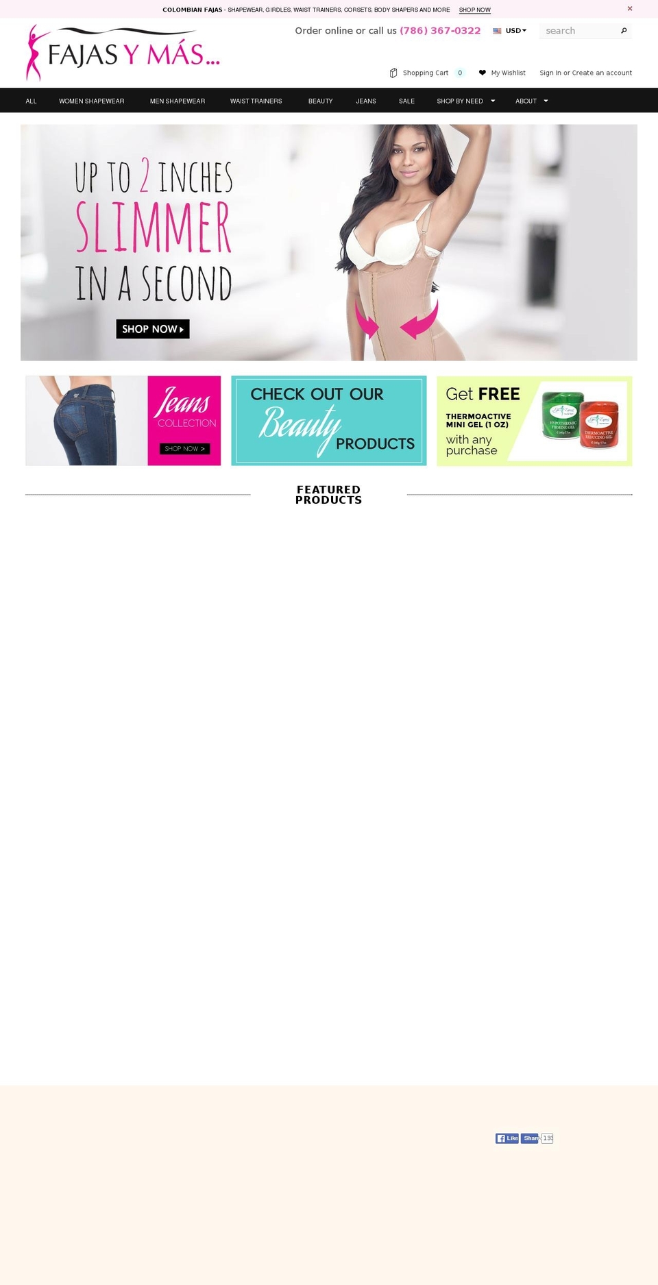 fajasdepot.com shopify website screenshot