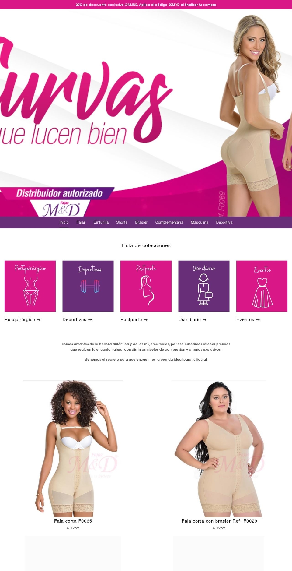 fajasmydcr.com shopify website screenshot