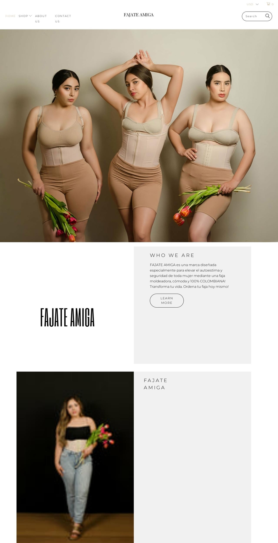 fajateamiga.com shopify website screenshot