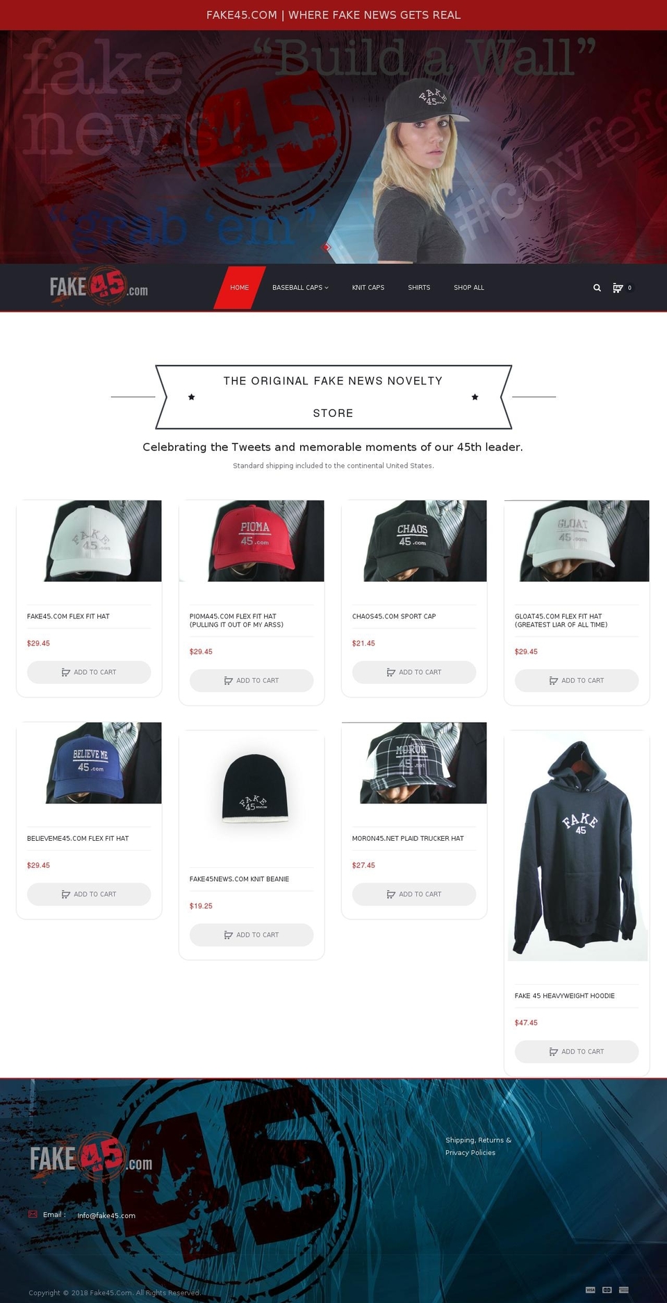 fake45.com — Shopify storefront screenshot