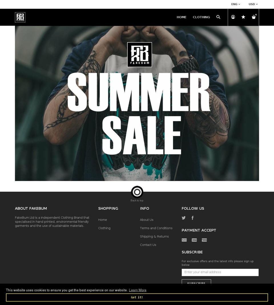 fakebum.com — Shopify storefront screenshot