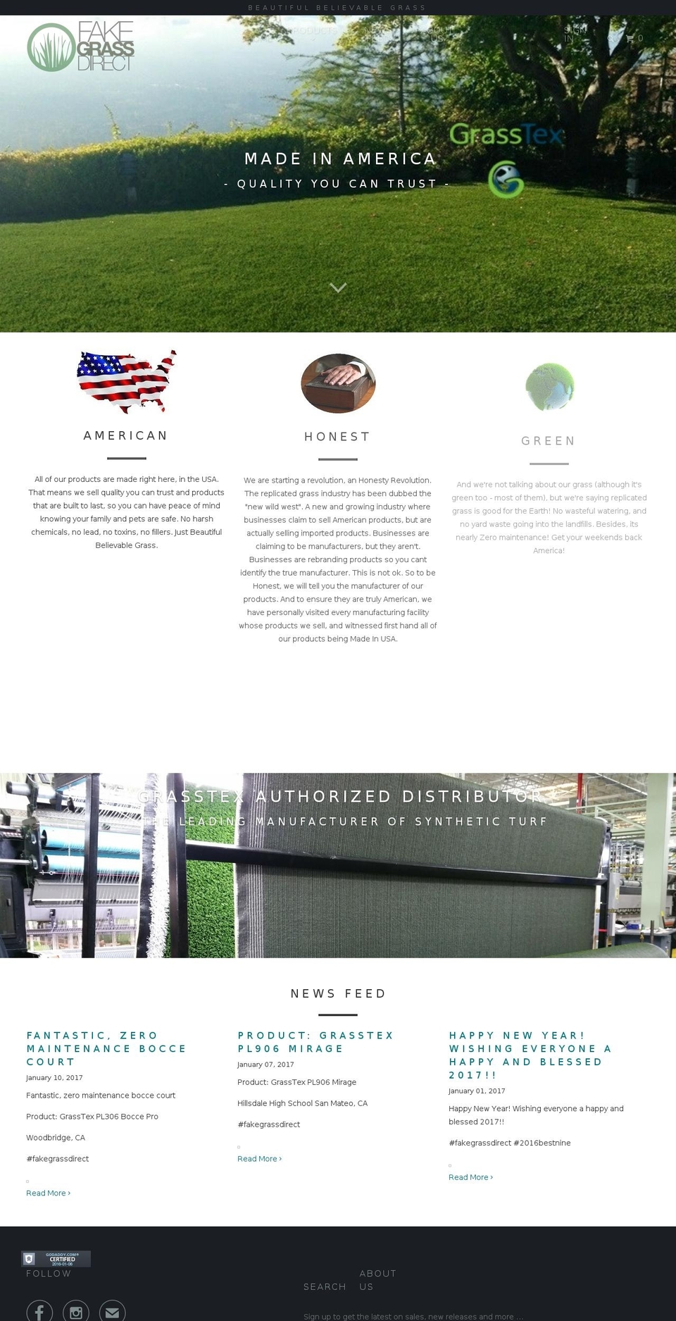 fakegrass.net shopify website screenshot