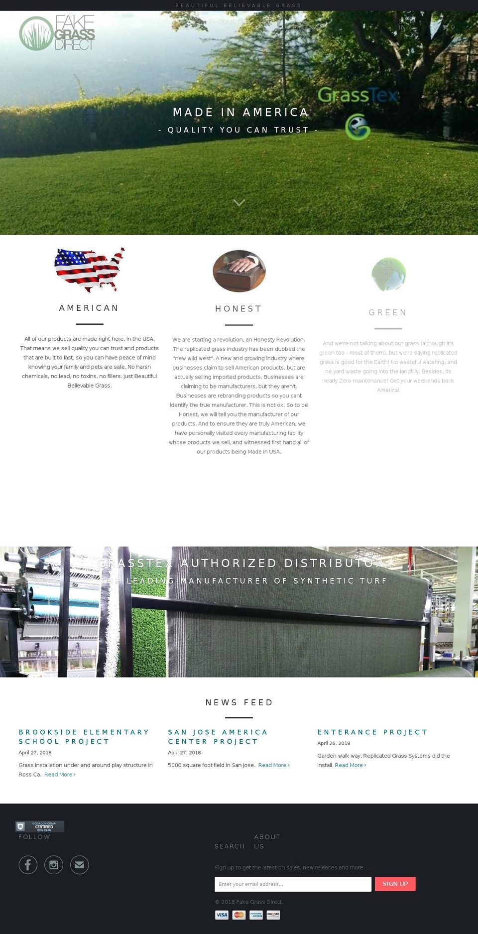 fakegrassdirect.net shopify website screenshot