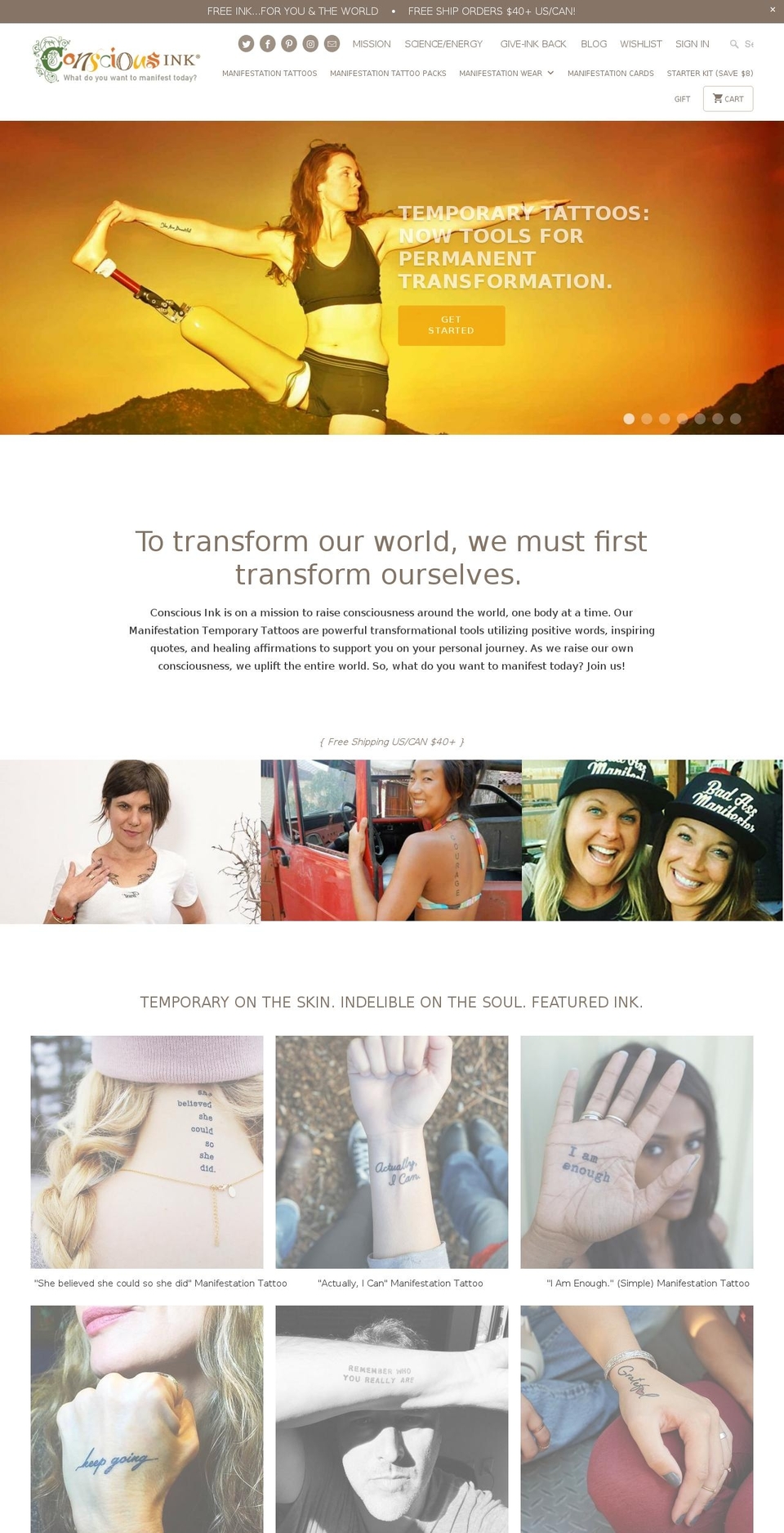 fakelastingtattoos.com — Shopify storefront screenshot
