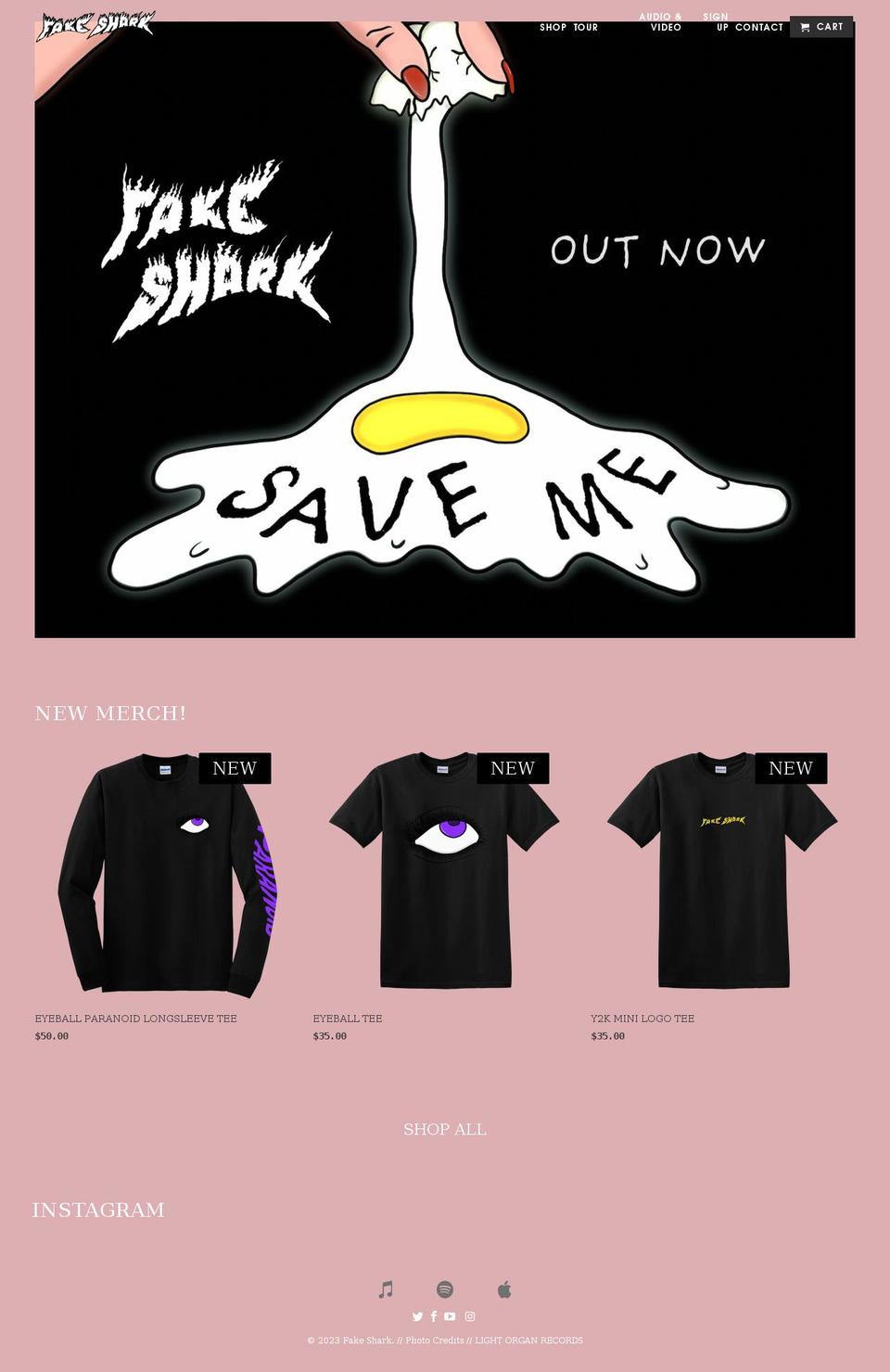 fakesharkmusic.com shopify website screenshot