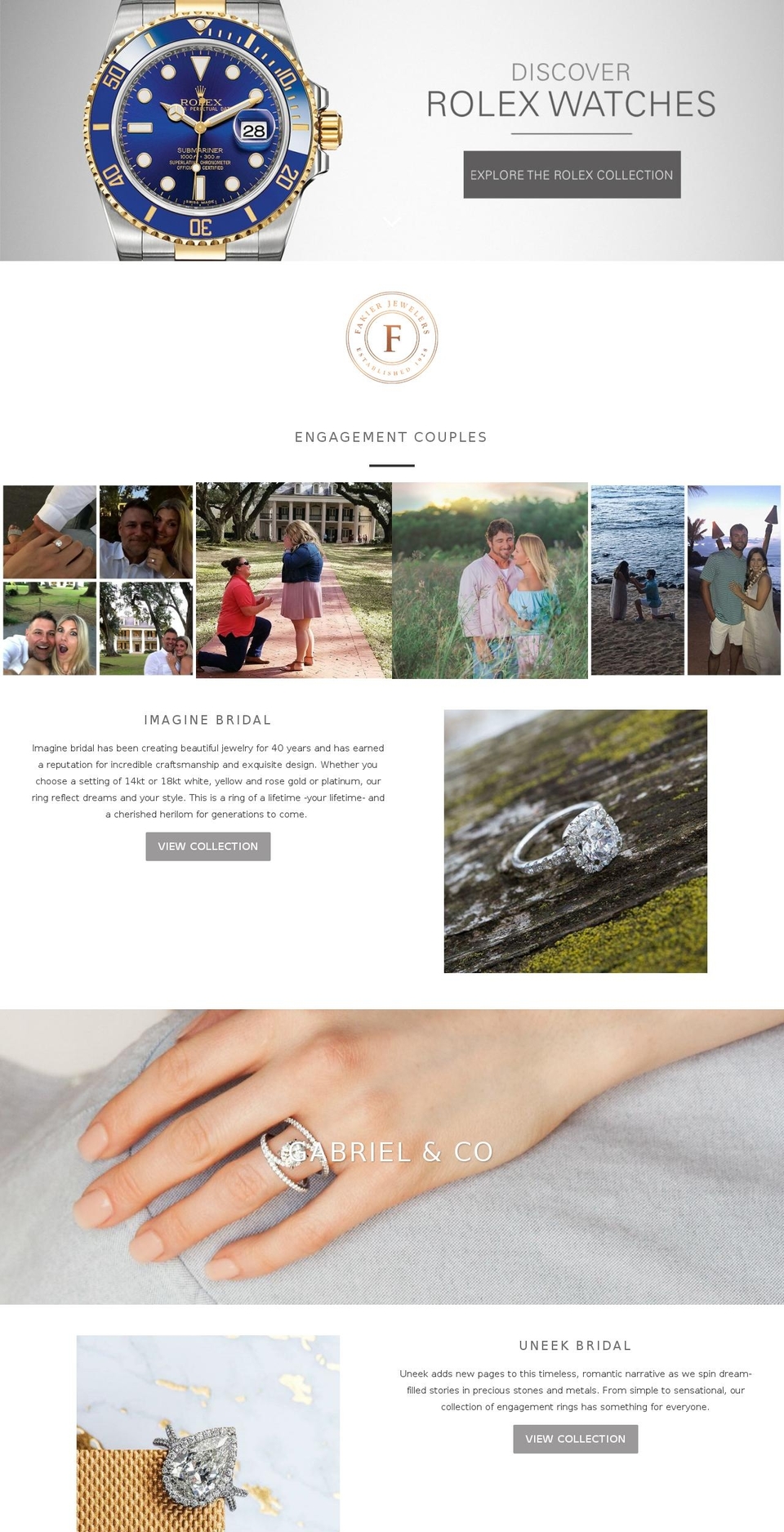 fakierjewelers.com — Shopify storefront screenshot