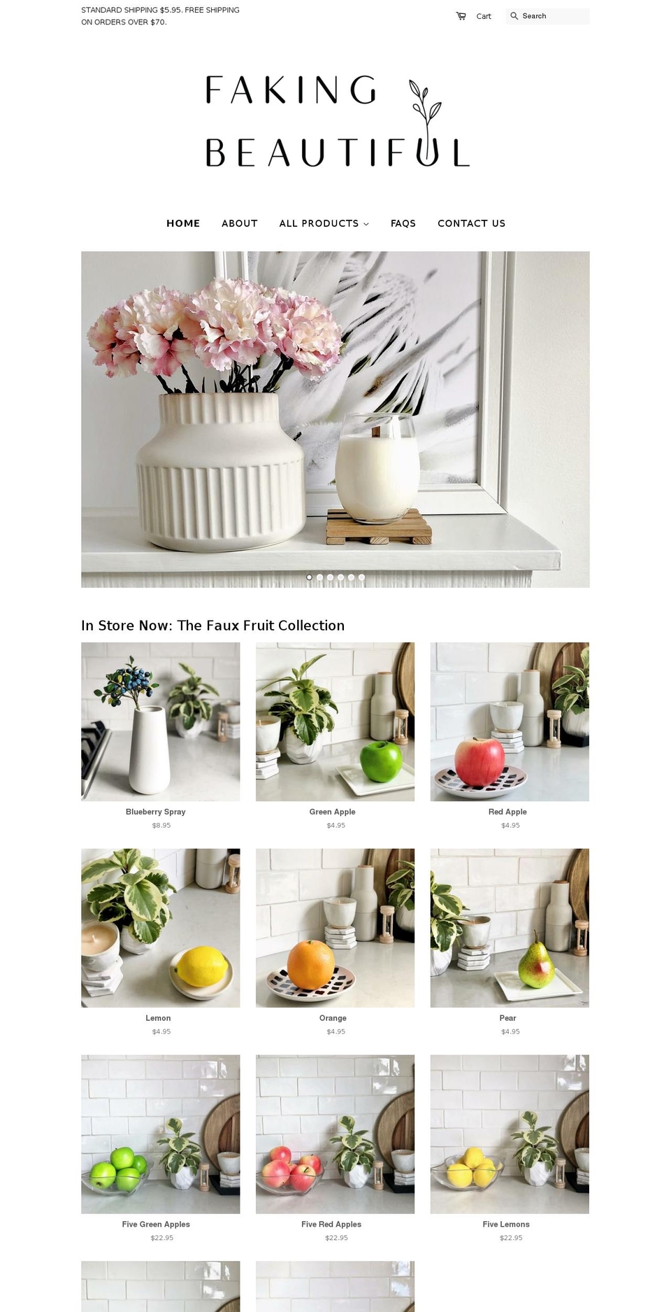 fakingbeautiful.com — Shopify storefront screenshot