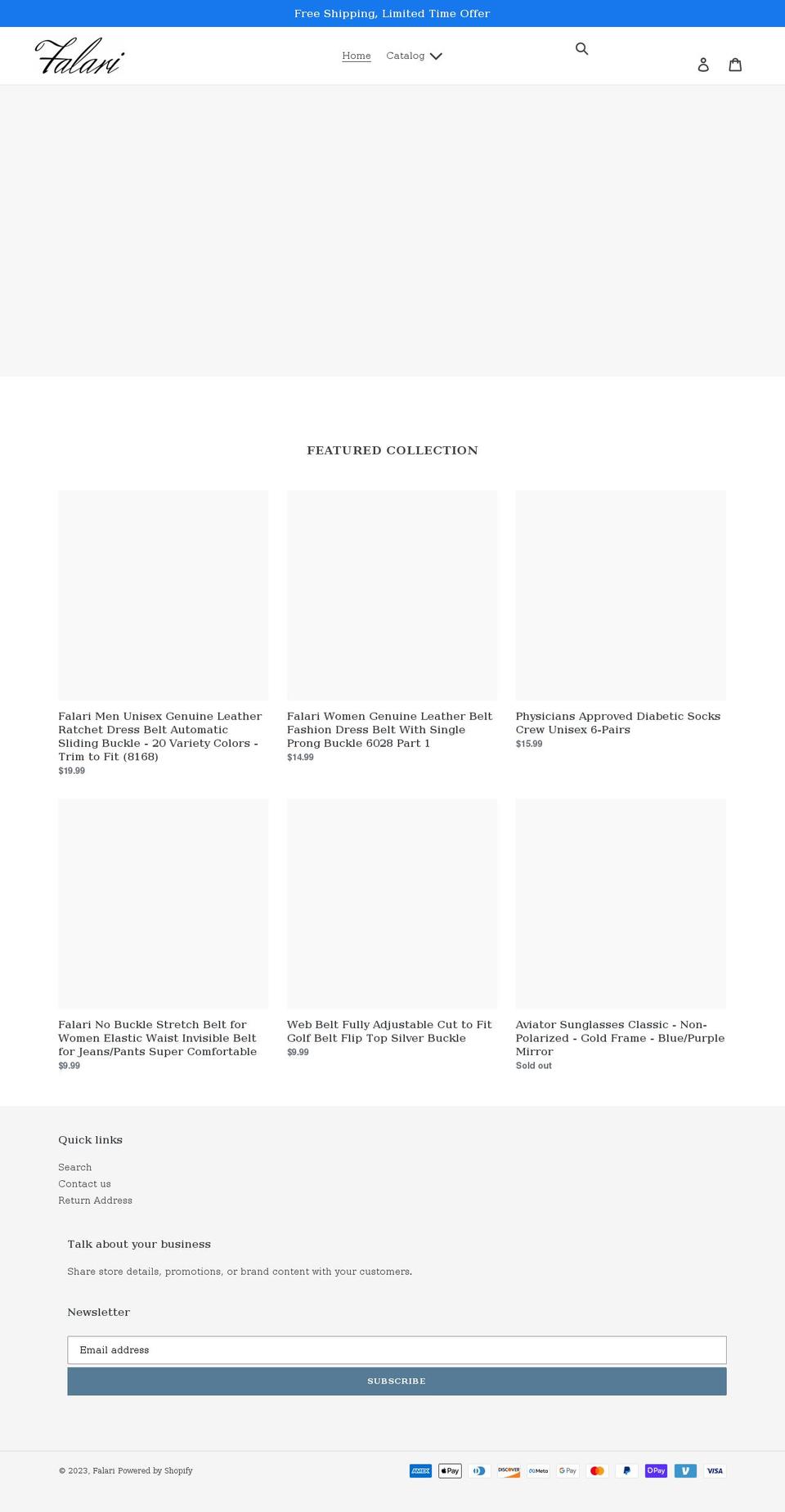 falari.com shopify website screenshot