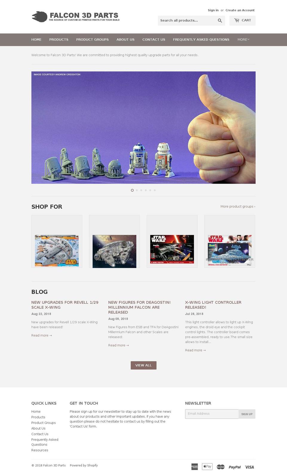 falcon3dparts.com shopify website screenshot