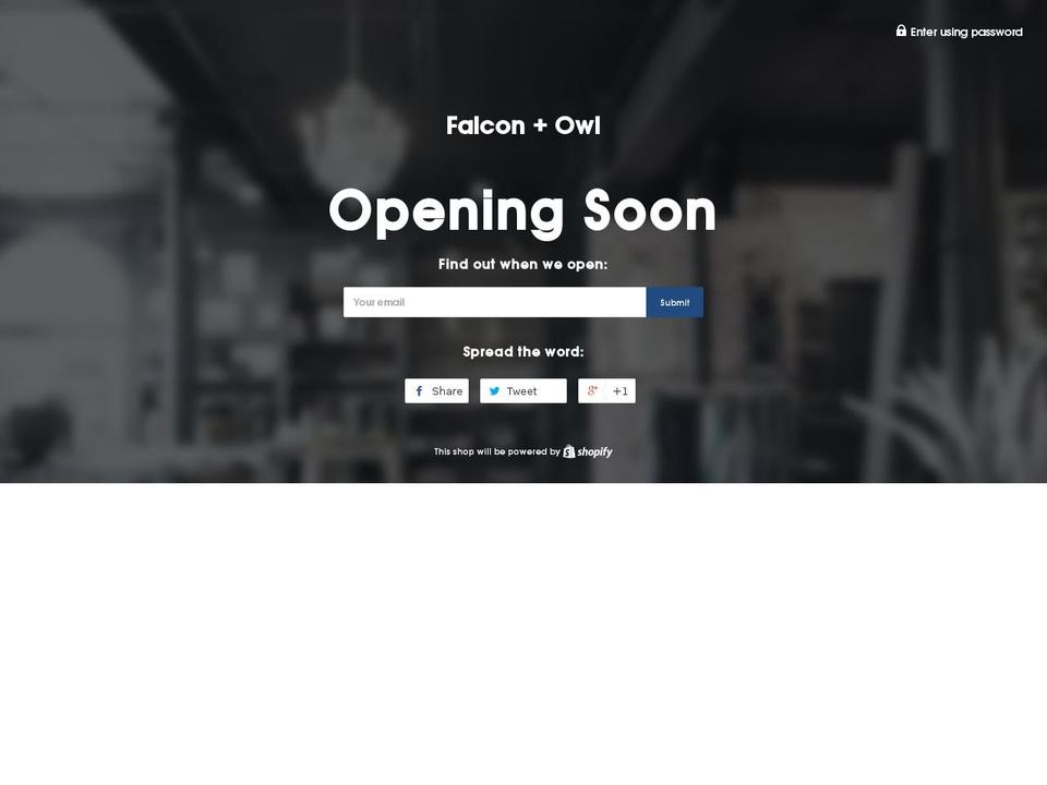 falconandowl.com shopify website screenshot