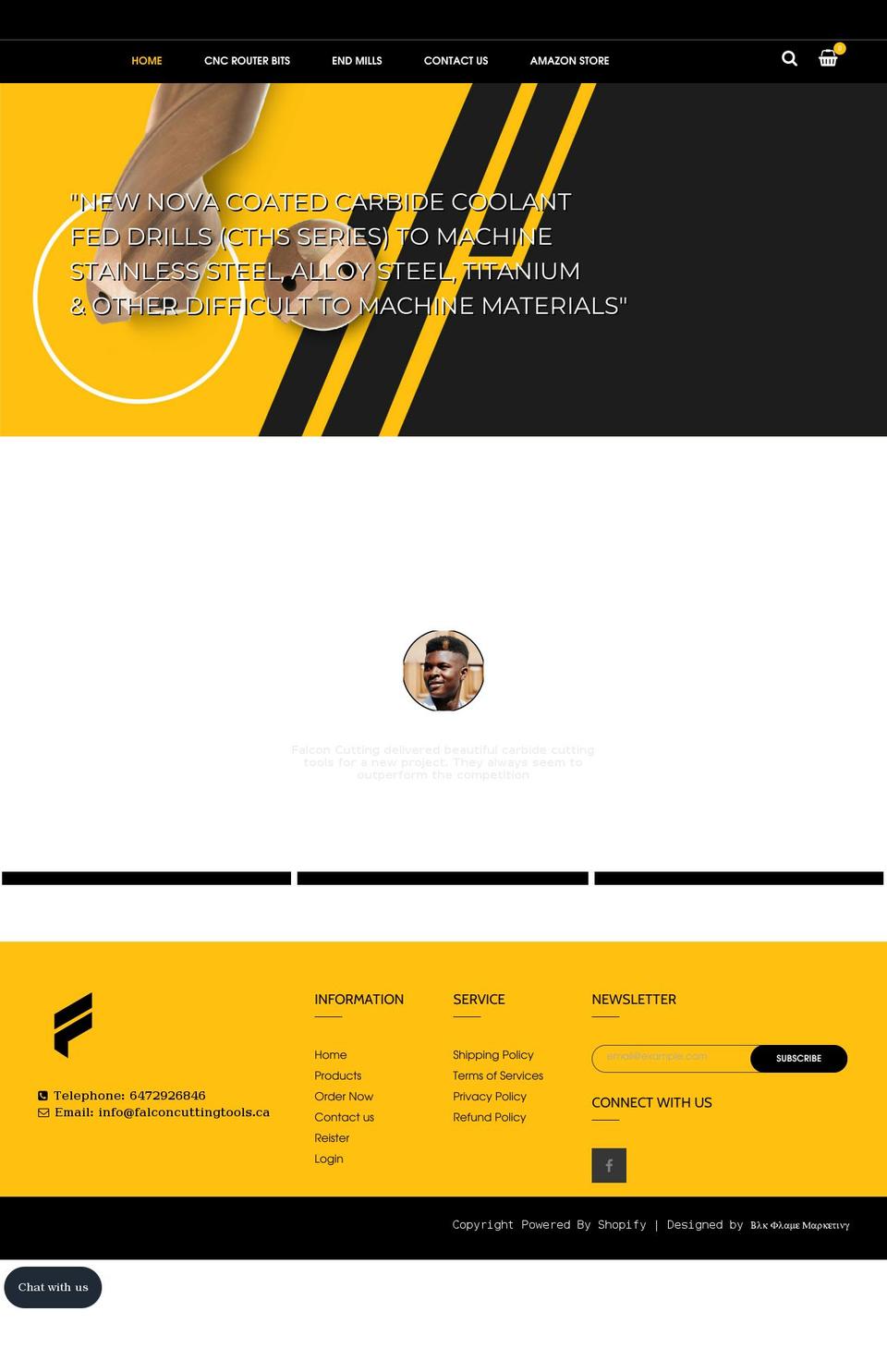 falconcuttingtools.ca shopify website screenshot