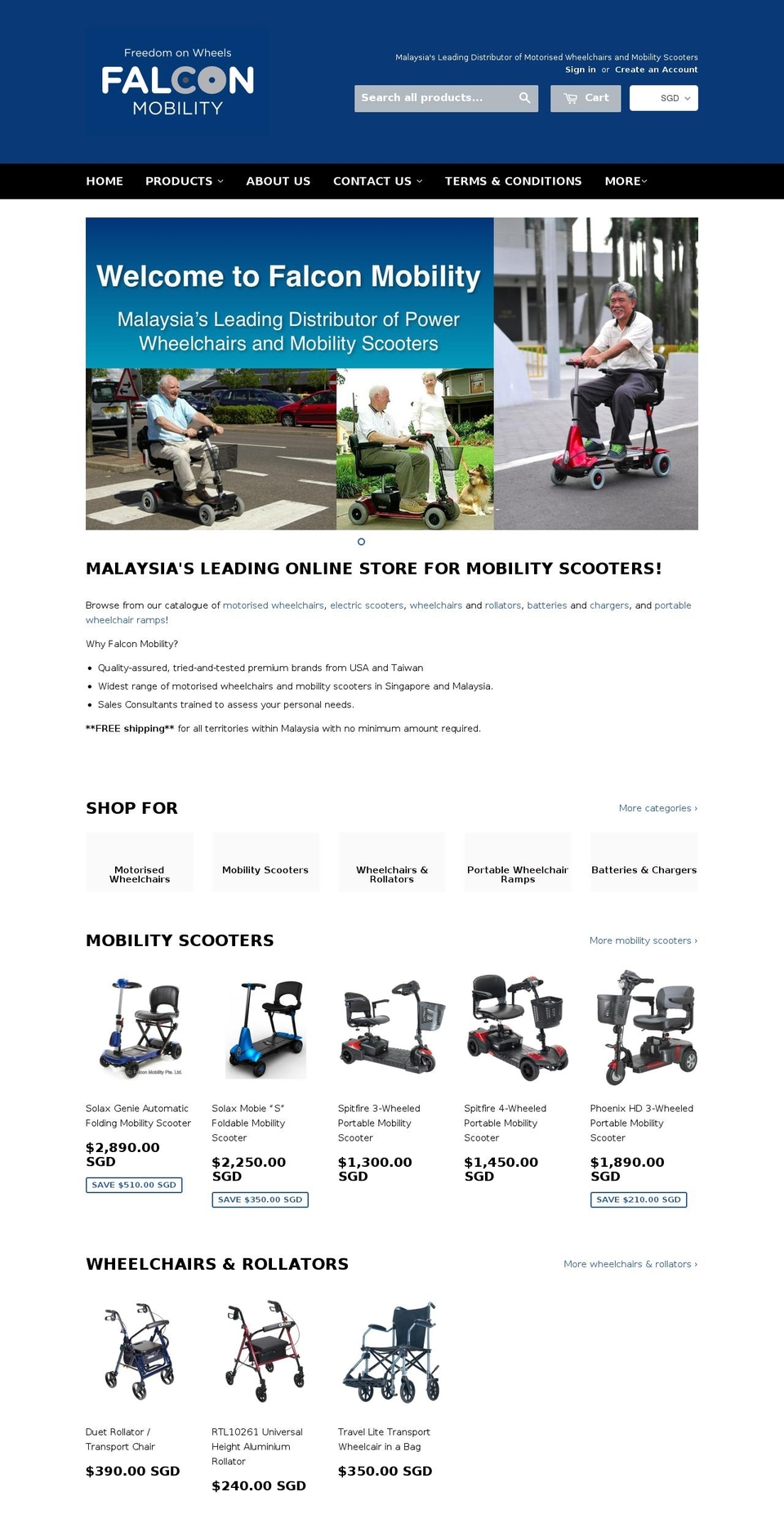 falconmobility.my shopify website screenshot