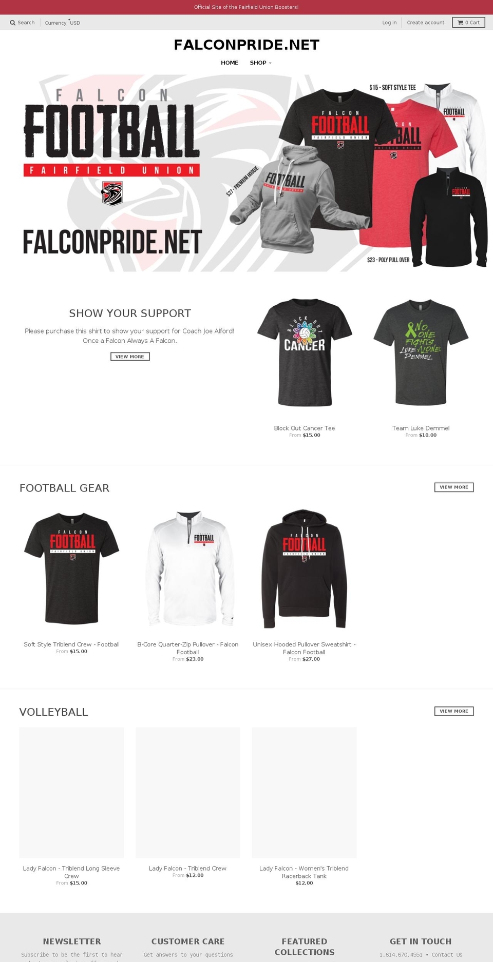 falconpride.net shopify website screenshot